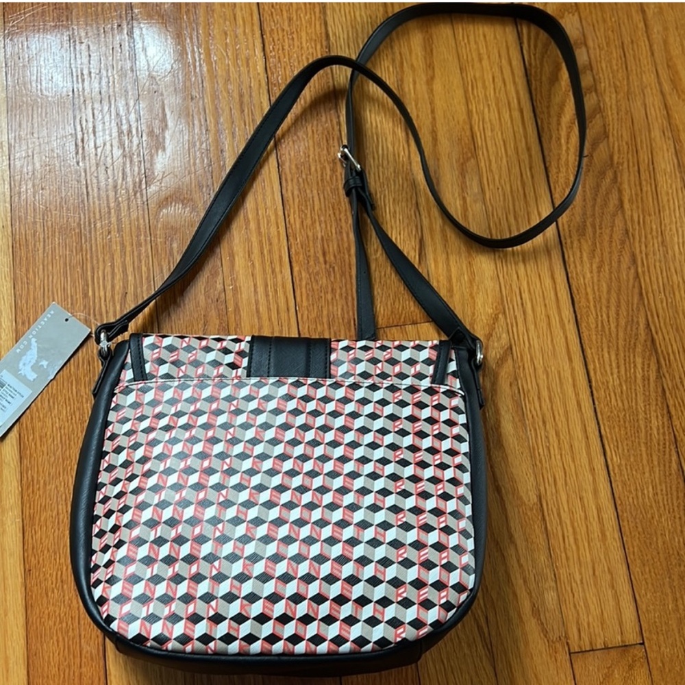 Kenneth Cole Geometric Block Pattern Crossbody Bag - Picture 3 of 10